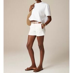 J.Crew White Chino Shorts 4” Inseam Stretch Cotton Size 6 Classic Summer